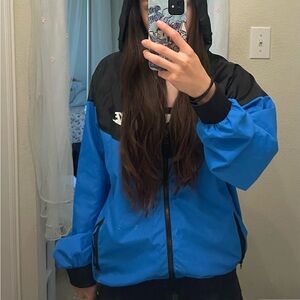 nike windbreaker blue and black jacket XL